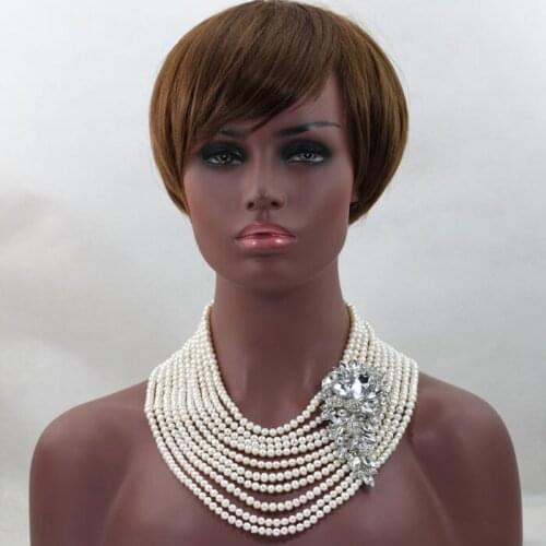 Fabulous 10 Rows White Freshwater Pearl Necklace Beads Jewelry Fashion Wedding&Party Bridesmaid Jewelry Free Shipping HX521