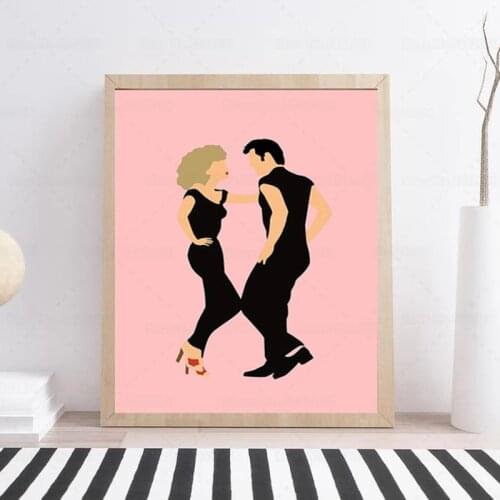 Grease Retro Canvas Painting Poster Grease Lady Music Posters and Prints Living Room Retro Living Room Wall Decoration Frameless