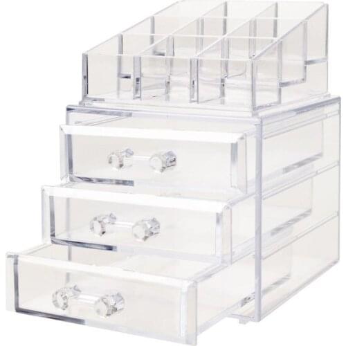 Modern Box Up 3 Drawers Jewelry and Makeup Organizer