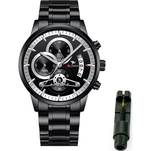 Sports Watch Men JLANDA J6402 Waterproof Luminous Multifunctional Student Quartz Watch Date Chronograph Stainless Steel Case