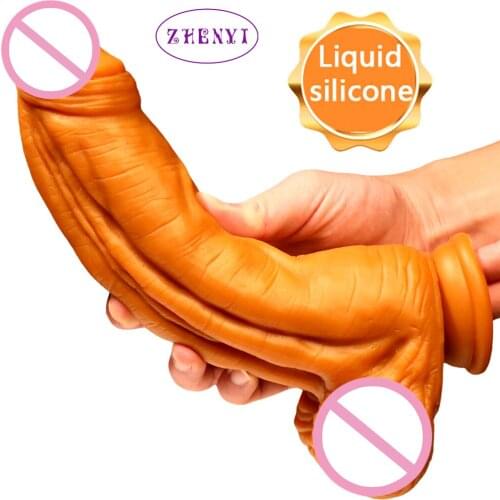 Super Realistic Huge Dildo Penis Female Masturbator Double -Layer Silicone Suction Cup Dildo Sex Products Women Masturbation Toy