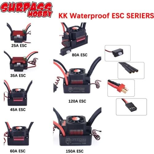 Surpass hobby 25A 35A 45A 60A 80A 120A 150A waterproof esc brushlessesc serires for 1/8 1/10 1/12 1/20 RC Car Crawler