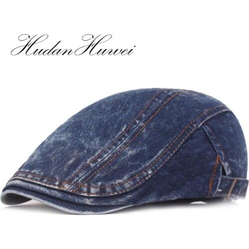 High Quality New Summer outdoor Sports Berets Hat Men Women Denim Newsboy Caps Flat Cap