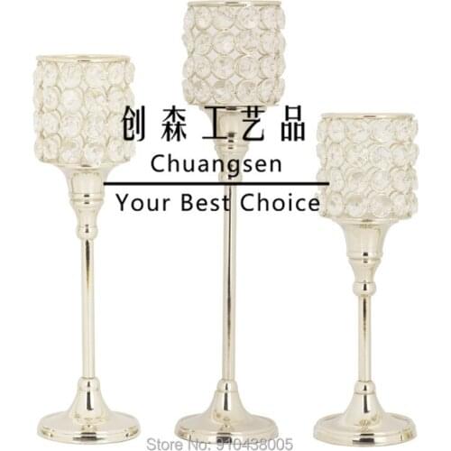 Iron Candle Holder Table Centerpiece Golden Candlestick Romantic Party Candle Stand Wedding Ornament Flower Vase Metal Stand