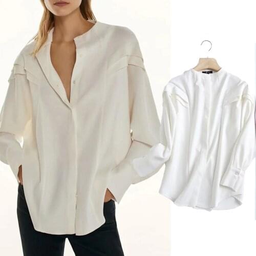 White Blouse Women Shirts Elegant Ruffle Chiffon Blouses For Women Office Lady Long Sleeve Button Shirts Za Women 2020 Tops Chic