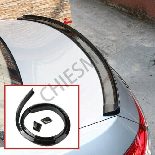 4.9FT /1.5 Meters Universal Car Rear Tail Trunk Spoiler Lip & Top Roof Wing Trim Gloss Black Car Accessories