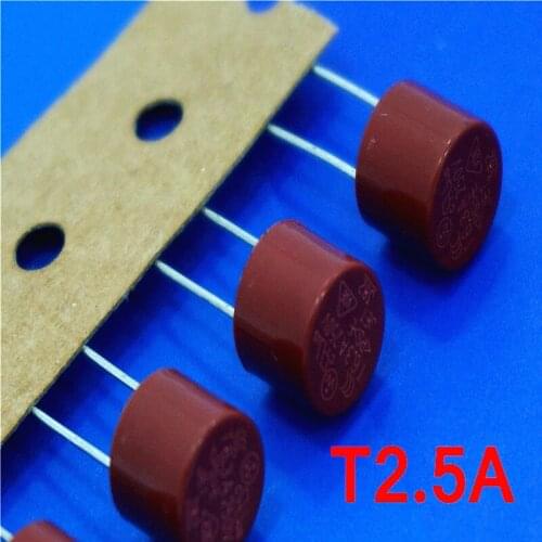 1000 pcs/lot) T2.5A 250V TR5 Slow Blow Subminiature Fuse, UL VDE RoHS Approved, T2.5A, 2.5Amp