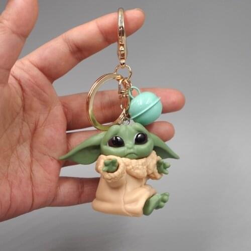 2021 Star Wars Baby Yoda Keychain Anime Figure Yoda Model Keychains Kawaii Keychain Pendant Keyring Key Chain For Kids Gift Toy
