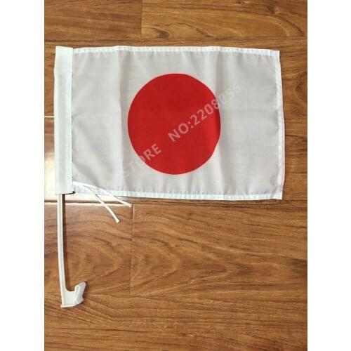 30x45C Japan window Car flag polyester Car decoration with flagpole Free Shipping