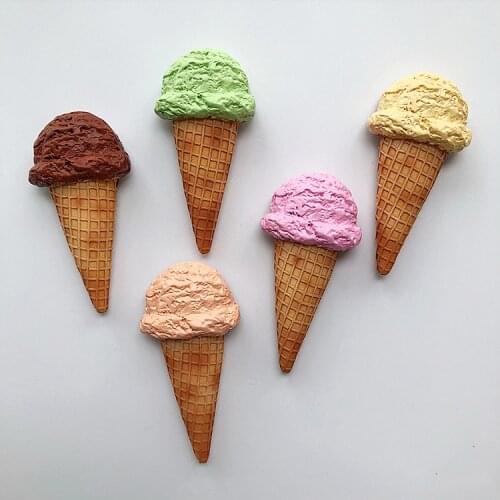 Handmade Painted Chocolate Strawberry Ice Cream Cone 3D Fridge Magnets Tourism Souvenirs Refrigerator Magnetic Stickers