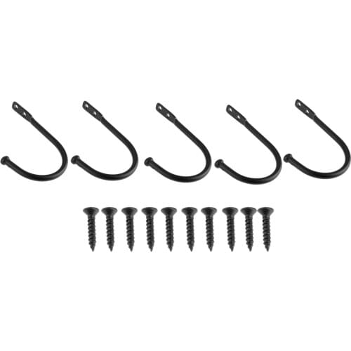 5Pcs Black Alloy Vintage Hooks Wall Door Bath Coat Hook Hanger Pot Handbag Bag Hanger Bathroom Kitchen Furniture Hardware 79*53m