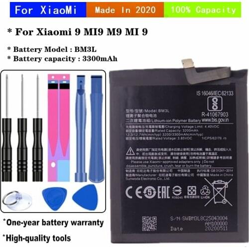 BM3L Battery For Xiaomi 9 MI9 M9 MI 9 Phone Battery 3300mAh High Capacity Replacement Batteria With Tools
