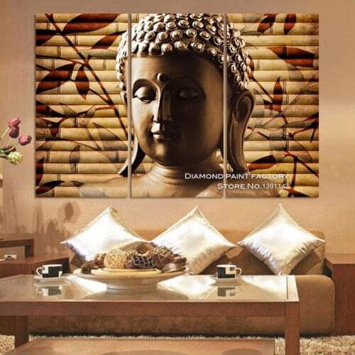 Bamboo leaves of Buddha DIY Diamond Embroidery crafts Mosaic Multigang 3d Diamond Painting Cross Stitch Rhinestones home decor