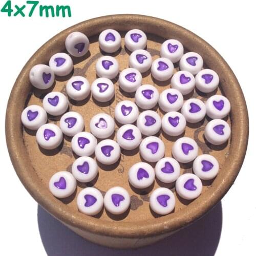 Heart Beads For Jewelry Making Flat Round Beads 3600pcs 4*7mm Acrylic Beads Colorful Beads for diy Spacer Beads for Bracelets