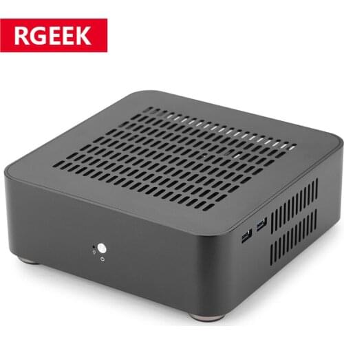 RGEEK L60S All Aluminum Chassis Mini HTPC Case Mini ITX Cases Computer Gaming PC Desktop Case with Power Supply Pico PSU