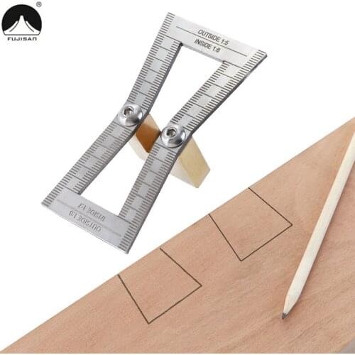 Dovetail Marker 1:5/1:6/1:7/1:8 Template Dovetail Marking Guide Stainless Steel & Brass Wood Joints Gauge Measuring Tools