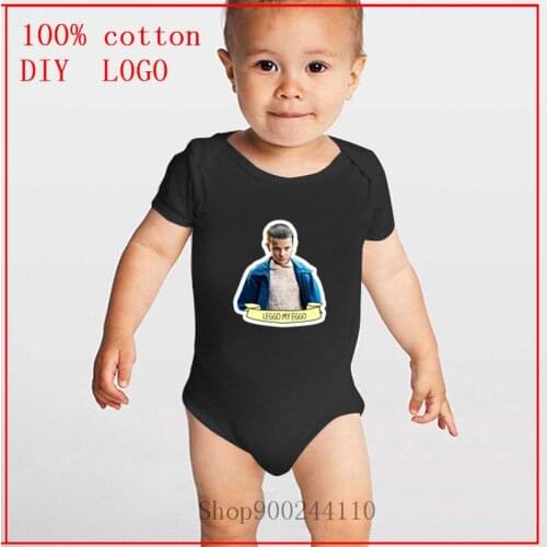 Eleven loves Eggos printed Baby Bodysuits Summer Baby Boys Girls Clothes 100% Cotton Newborn Short Sleeve Infant Jumpsuit 0-24M