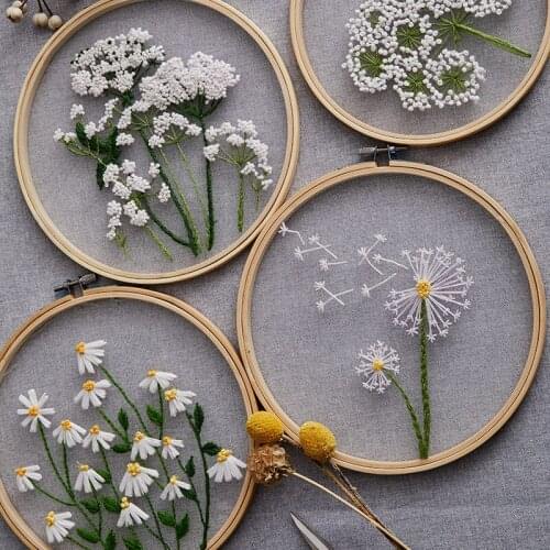 European Mesh Embroidery DIY Flowers Painting Full Needlework Cross Stitch Kits Embroidery Sets Diy Embroidery for Beginners