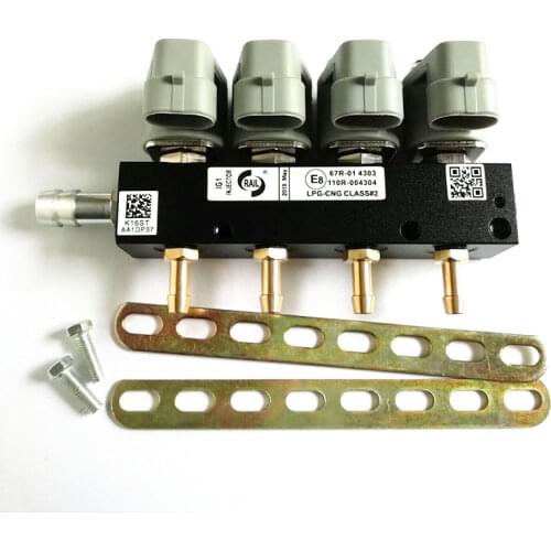2Ohms 4 cylinder CNG LPG Injector Rail high speed Common Injector Rail gas injector and accessories
