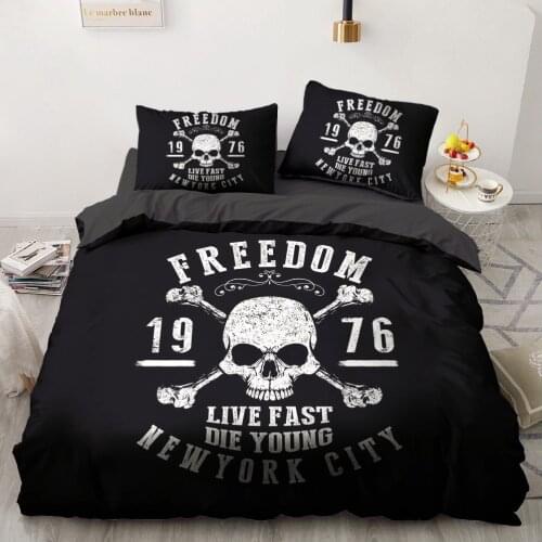 Classic Bedding Set Duvet Cover Set Quilt Covers Sets Comforter Case King Queen Double Single Size 3D Skull Home Textile