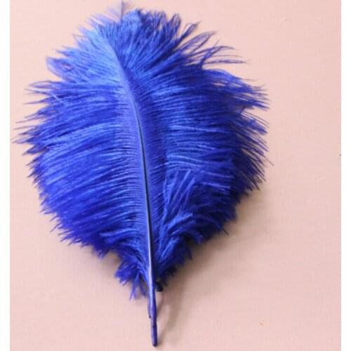Hot! 100 Pcs Natural 15-20cm / 6-8 inch blue Color Ostrich Feathers ostrich plumes for party wedding decorative