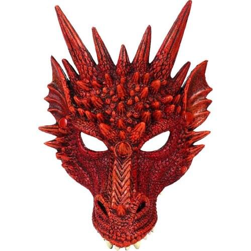 2020 Hot sale Mardi Gras 3D PU Foamed Animal Loong Chinese Dragon Halloween Carnival Party Christmas Costume Cosplay Mask