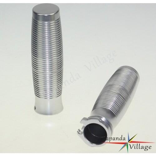 Motorbikes Silver 1" 25mm Handlebar Grips Aluminum Hand Grips for Harley Honda Cruisers Cafe Racer Custom Chopper