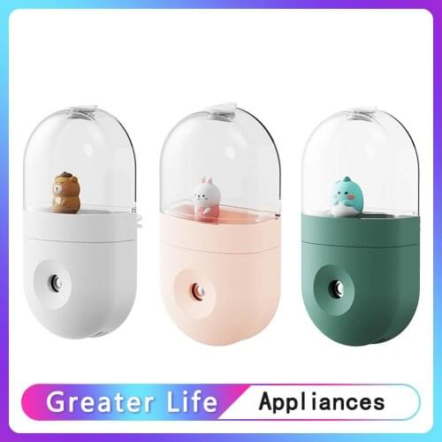 Cartoon Humidifier Portable Mini Aroma Diffuser Mist Makes Car Air Fresher Cleaner Cartoon Animal Mini Nano Spray Face Instrumen