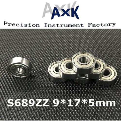 2019 New Arrival Real Free Shipping 10pcs S689zz S689 Zz 9x17x5mm Metal Shields Bearings 440c Stainless Steel S618/9z