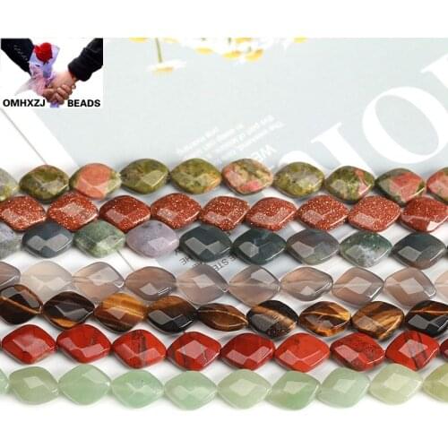 OMH Wholesale JD158 4 6 8 10 12mm Natural Jewelry DIY Making Bracelet Necklace Natural AAA Red Agate Loose Spacer Rhombus Beads
