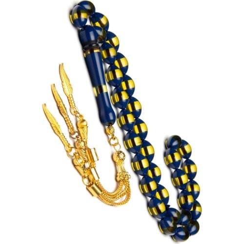 OTTOTESBİH Fans Custom Yellow Navy Blue Fragrant Powder Amber Prayer Beads Turkish handmade custom made fans rosary