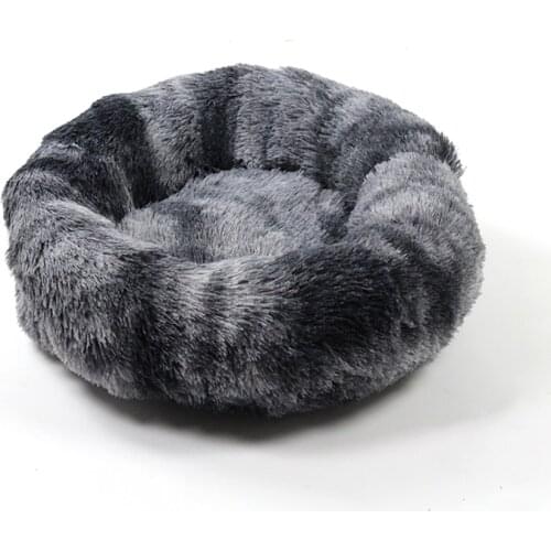 Luxury Long Plush Dounts Dog Bed Basket Calming Bed Hondenmand Pet Kennel Cats House Shag Vegan Fur Donut Cuddler Cat & Dog Bed