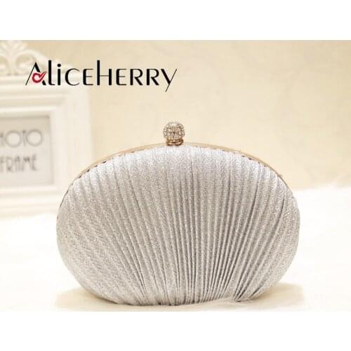 Luxury designer handbags women clutch bag lady fold gold silver evening wedding party make up shell purse put in 5.5 inch phone