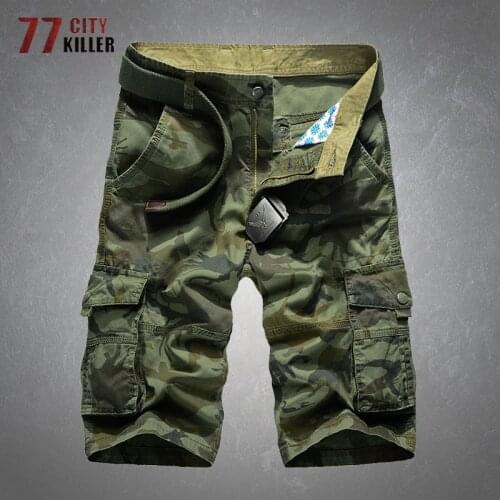 Camouflage Tactical Cargo Shorts Men Summer New Casual Loose Cotton Multiple Pockets Shorts Male Military Mens Joggers Shorts