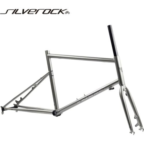 SILVEROCK Chrome Frame Carbon Fork 451 406 20" 1 1/8" Minivelo Frame Fork Fit Disc Caliper Brake Urban Bikes Frameset