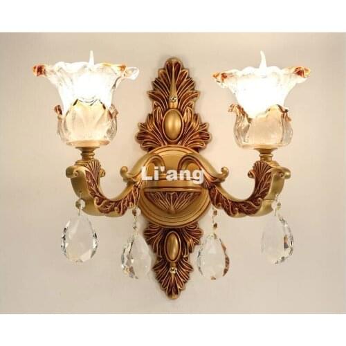 Modern European Gold Alloy LED Crystal Sconce Lamp Indoor Wall Lamps With 1 Lights 2 Lights For Bedroom Lighting 100% Guaranteed
