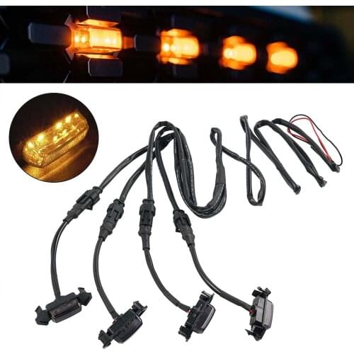 4pcs Front Grille Led Light Drl For Cars Accessories Warning Lamp For Toyota 4Runner TRD Pro 2014-2019 Auto Signal Lights