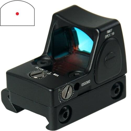 Tactical Airsoft Mini RMR Style 1X Red Dot Sight Rifle Scope Collimator Handguard Rail Glock Base Mount 6 MOA M9410 Accessories