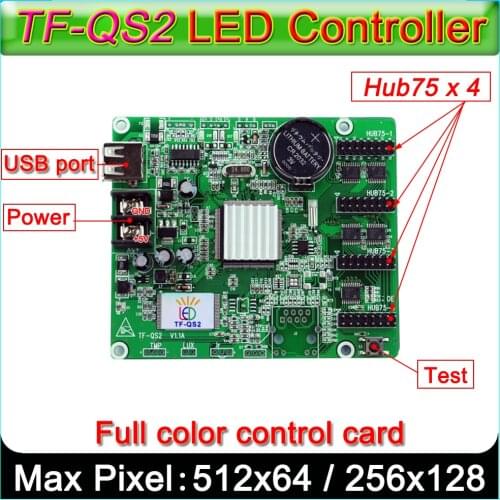 TF-QS2 Full color LED Sign control card, U disk control card, Hub75 port RGB Led controller
