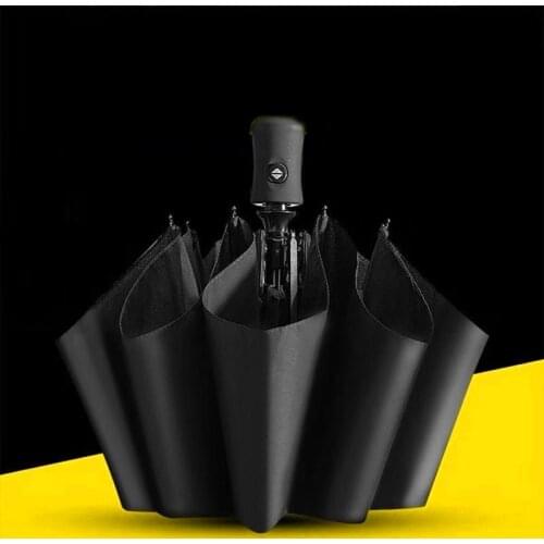 Windproof WomenS Automatic Umbrella Folding Female Male Ten Bone Three Folding MenS Umbrella Large Rain Business Parasol