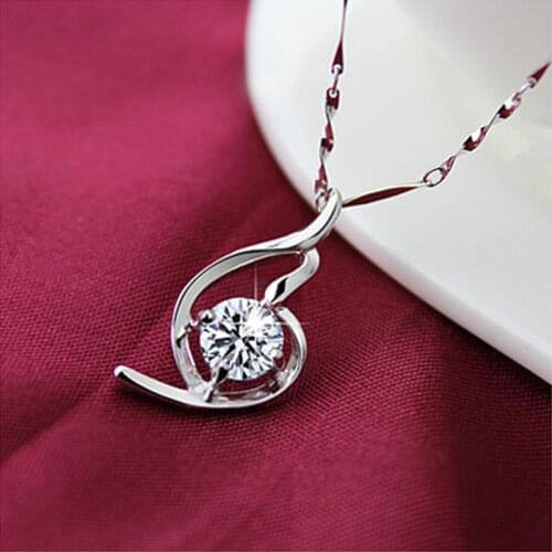 Female Angel Wing Pendants 925 Sterling Silver Necklaces For Women Fashion Engagement Wedding Party Jewelry Gift Free Shipping