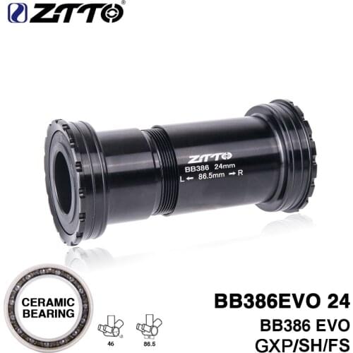 ZTTO BB386 24mm Adapter Ceramic Bearing Press Fit Bicycle Bottom Brackets Axle for GXP MTB Road bike parts 22 Crankset chainset