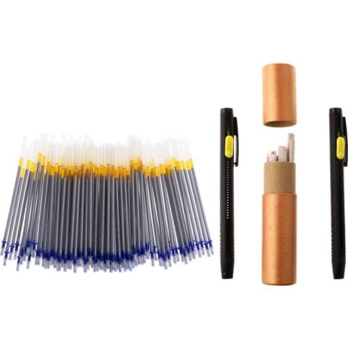 1 Set Tailors Chalk Pen Pencil Sewing Dressmakers + 100Pcs Silver Refill Pen