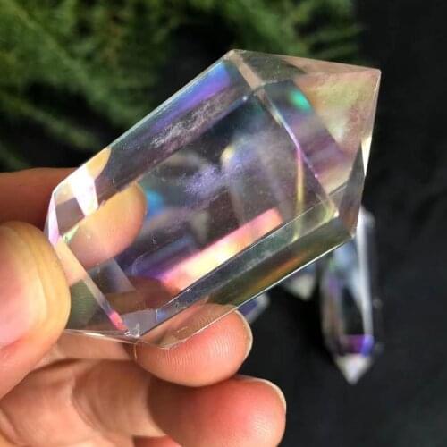 1pc 50-80mm High Quality Selling, Natural Crystal, Rainbow Angel Mineral Quartz Stone.Double Cusp Healing Point.Nice Home Decor