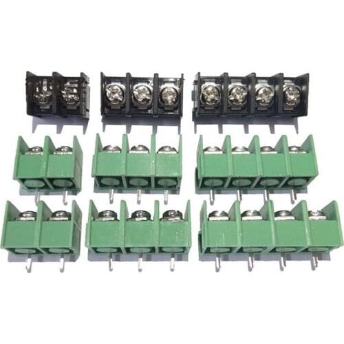 100pcs KF8500/KF7620 8.5/7.62mm pitch connector pcb screw terminal block connector 2 pin / 3 pin/ 4Pin Green Black 10A 300V
