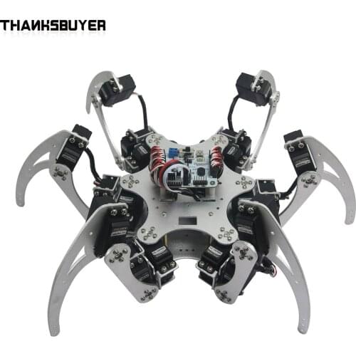 With 18pcs MG996R Servos + Controller Full Set for Arduino 18DOF Aluminium Hexapod Spider Six Legs Robot