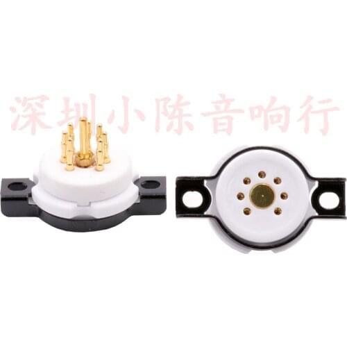 2 Piece EIZZ Pure Beryllium Copper Gold Plated Small 7PIN Electronic Socket 7PIN Gall Socket 6Z4 6X4 EF95 6AQ5 6J1