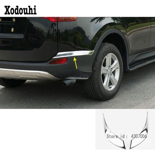 Car Back Side Bumper Corner Protection Trim Frame Stick Anti-Rub Cover 2pcs For Toyota RAV4 2016 2017 2018