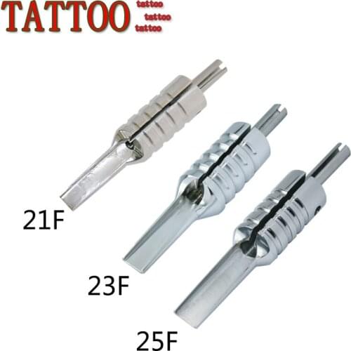 21F 23F 25F 304 Stainless Steel Tattoo Flat/Magnum Tube Tattoo Grip With Back Stem Supply