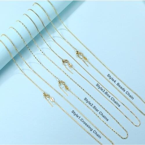 Lo Paulina Authentic Solid Sterling Silver Sliding Adjustable Chain Necklace 18"0.65mm Box 0.8mm Sparkle 1.2mm Bead 1.3mm Cross